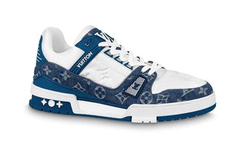 white and blue lv trainers|louis vuitton trainer sneaker blue.